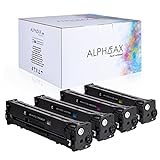 Alphafax 4 Toner kompatibel mit HP CF210X CF211A CF212A CF213A für HP Laserjet Pro 200 M251n Color MFP M276nw M276n M251nw - Schwarz 2.400 Seiten, Color je 1.800 S
