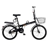 JAMCHE Faltrad für Erwachsene, faltbares Stadtfahrrad mit Kohlenstoffstahlrahmen, leichtes, tragbares Stadtfahrrad, höhenverstellbares Faltrad für Teenager, Damen und H
