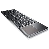 CSL - Bluetooth Tastatur klappbar mit Touchpad für PC Smartphone oder Tablet - faltbares Keyboard im Super Slim Design - Multitouch-Gestensteuerung Windows 8 8.1 10 11 - QWERTZ deutsches Lay