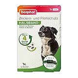 BEAPHAR - Zecken- und Flohschutz Halsband für Hunde ab 12 Wochen - Repellent - 4 Monate Schutz vor Zecken, Flöhen und Mücken - Regenfest - Verstellbar - Bandlänge 65 cm - Dunkelgrü