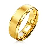 JEROOT Titan Magnetischer Ringe, Magnetring Herren Damen, Magnetische Rings für Herren Damen Therapeutischer Magnetring Polierter Lifestyle-Ring Starker Magnet (3500 Gauss) (67 (21.3), Gold-8mm)