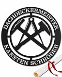 Zunftzeichen Dachdecker – Personalisiertes Metallschild, Handgefertigte Wanddeko für Handwerker, Traditionelles Berufssymbol, Ideal für Werkstatt & Büro, Einzigartiges Geschenk