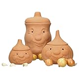 MamboCat Terracotta Tontöpfe Vorratsdosen-Set Kartoffel Zwiebel Knoblauch Töpfe Set mit Deckel I Aufbewahrung Zwiebeln Kartoffeln Knoblauch-Behälter I Kartoffeltopf Zwiebeltopf Knoblauchtopf S