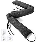 POWZOO Zugluftstopper 120cm,1.1 kg Windstopper als Türvorleger-Haustür Rolle und Kälteschutz uftzugstopper,Waschbar,Energiesparend,Extra Schwer,Lang & Schwer,Für Türen und Fenster(Schwarz)