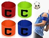 KAPSING 4 Stück Kapitänsbinde Fußball, Multicolor FußBall Captain Armband, Mehrfarbig Elastic Capitänsbinde Armband, R