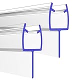 PRIOstahl Duschdichtung Dichtung mit Gummilippe Dichtungsprofil - 2 x Transparente Duschtürdichtung für Glasstärke: 6 mm Länge: 1 Meter Wasserabweiser für Duschtüren Glastüren Duschwand B