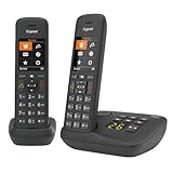 Gigaset C575A Duo - 2 Schnurlose DECT-Telefone mit Anrufbeantworter - großes Farbdisplay mit aktueller Benutzeroberfläche - Adressbuch für 200 Kontakte - Jumbo-Modus und Anrufschutz, schw