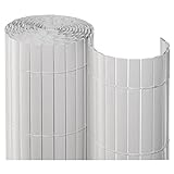 NOOR Sichtschutzmatte PVC 0,90 x 3m in weiß I Wasserdichter Sichtschutz aus Kunststoff für Gärten I UV-beständige Zaunmatte für Tennisplätze und Balk