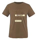 Comedy Shirts - Ich Weiss du hast Recht Aber Meine Meinung gefällt Mir Besser - Herren T-Shirt - Braun/Hellbraun-Beige Gr. M