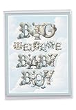 NobleWorks, Extra große Baby-Grußkarte (Eltern) 21,6 x 27,9 cm mit Umschlag (1 Packung) Oversize Jumbo Shower Ankündigung Big Boy Balloons J10792BBG