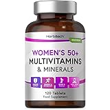 Multivitamin Tabletten und Mineralien für Frauen 50 Plus | 120 vegetarische Tabletten | mit Vitamin D3, B12, B6, Eisen, Biotin, Co-Enzym Q10 + Soja-Isoflavone | von Horb