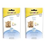 GimCat Kitten Tabs - Funktionaler Katzensnack speziell für Junge Katzen ab der 6. Woche - 1 Beutel (1 x 40 g) (Packung mit 2)