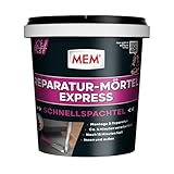 MEM Reparatur-Mörtel Express, Extrem schnell erhärtender Zementmörtel, Speziell für Schnellmontagen, Erreicht Endfestigkeit in nur 15 Minuten, 1 kg, G