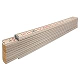 STABILA Zollstock Type 407 N, 2 m, naturfarben, metrische Skala, Winkelfunktion, Meterstab aus PEFC-zertifiziertem Holz, Stahlblechgelenke mit integrieter S