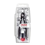 Herlitz 11122322 Schnellverstellzirkel my.pen schwarz/grau mit Zusatzminen und Anspitzmöglichk