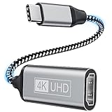 USB C auf HDMI Adapter, Type C zu HDMI Adapter 4K [Thunderbolt 3], kompatibel mit iPhone 15Pro/15Pro, MacBook Pro/Air, iPad, Surface Book, Pixelbook, Dell XPS, Huawei, Samsung Galaxy S/N