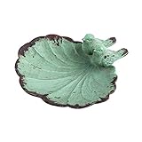 NIKKY HOME Shabby Chic Deko-Schale mit Metall Vogel und Blatt Form, 11,1 x 11,1 x 4,1 cm, Distressed Grün …