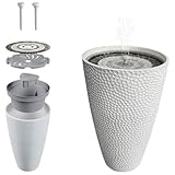 Hydria Pirene Lite White | Kabelloses Ready-To-Go Wasserspiel | wiederaufladbar | LED-Leuchten | Fernbedienung | funktioniert ohne Solarstrom | Indoor- und Outdoor-Brunnen Britische Mark