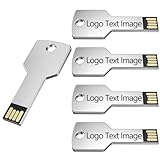 Uflatek 2GB USB Stick Schlüsselform Speicherstick 1000 Stück Personalisiert USB 2.0 Flash-Laufwerk Silber Tragbar Memory Stick Schlüssel Datenspeicher Metall Externer Datenstick