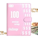 Ceolup 100 Umschlagbinder | Sparherausforderungsbuch mit Umschlägen | Budgetordner mit Geldumschlägen für Bargeld. Budgetordner für die Budgetierung