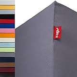 r-up Passt Spannbettlaken Doppelpack 140x200-160x200 bis 35cm Höhe viele Farben 100% Baumwolle 130g/m² Oeko-TEX stressfrei auch für hohe Matratzen (grau)