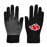 AINIUNIU Anime Winter Finger Gloves, akatsuki Children's Gloves, Children's Non-Slip Gloves Warm Magic Knitted Gloves Winter Stretch Full Finger Gloves, for Ninja F