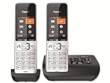 Gigaset Comfort 500A Duo analoges Telefon, Silber/schwarz, 2 Mob