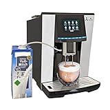 Acopino Vittoria One Touch Silber Kaffeevollautomat und Espressomaschine mit Milchsystem, Cappuccino und Espresso auf Knopfdruck farbiges Touch Display