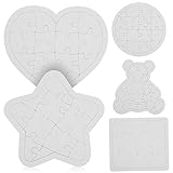 Toddmomy 5 Weiße Leere Puzzles Zum Zeichnen Leere Herz-Bären-Puzzleteile Für Heimwerker- Kunst- Und Handwerksprojekte Partygeschenk