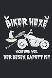 Notizbuch Biker Hexe: liniertes Notizbuch für die Hexe auf dem Motorrad, 6x9 Zoll (ca. DIN A5, 15 x 23 cm) 150 S