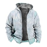 Winter Jacket Homme, Men's Tie-Dye Print Jacket Spring And Autumn Casual Trend Zipper Hooded Jacket Regenjacke Baustelle Reflektierend Confident Hood Mens Jackets 2023 Luxury (7XL, Hellblau) G