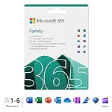 Microsoft 365 Family | 12 Monate, bis zu 6 Nutzer | Word, Excel, PowerPoint | 1TB OneDrive Cloudspeicher | PCs/Macs & mobile Geräte | Box