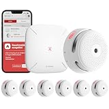 X-Sense XS01-M ProConnected Rauchmelder mit SBS50 Basisstation, TÜV-Zertifiziert, Funkrauchmelder-Heimsicherheitssystem, vernetzbarer Feuermelder, kompatibel mit X-Sense Home Security, 6 Stück