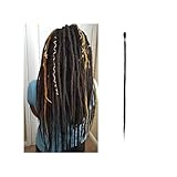 Ponytail Extension 20 Zoll Handgemachte Dreadlocks-Erweiterungen 5 Stränge Synthetische Dreadlocks Locken Häkelzöpfe Haar 1,0 Cm Fake Twist Flechten Haar Reggae Dreadlocks Zopf(Black brown)