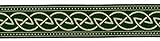 1A-Kurzwaren 10m Keltischer Knoten weit Webband Borte 35mm breit Farbe: Grün-Gold 35034-gngo / 50