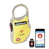 eGeeTouch® NFC Gepäckschloss, GT1000-96 (gelb), TSA & IATA konform, mit patentierter dualer Zugriffstechnologie (NFC + Bluetooth), Entfernungswarnung usw