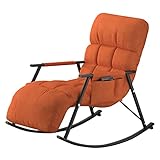 Single Lazy Sofa Balkon Liegestuhl Schaukelstühle für Erwachsene und Kinder, Liegestuhl Home Lounge Chairs Sitz Susan Stuhl Schaukelstühle für Wohnzimmer, Schlafzimmer (Farbe: Orange A)
