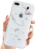 AMART für iPhone 7 Plus/iPhone 8 Plus Hülle,Durchsichtig HandyHülle mit Astronaut Planet Stern Muster Klar Ultra Dünn Weich Silikon Stoßfeste mit Motiv Schutzhülle für iPhone 7Plus/8 Plus(Fishing)