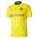 PUMA Jungen BVB Cup Shirt Replica SS Jr with Evonik w/o Opel T, Cyber Yellow Black, 176