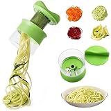 Onperpoe Spiralschneider Gemüse 4 in 1 Hand Gemüseschneider Gemüsehobel für Gemüsespaghetti Zucchini Spaghetti Schneider Gemüsenudeln Spiralschneider Karotte für Gurke Kartoffel Kürb