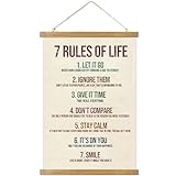 ABoby Rules of Life Boho-Raumdekor-Poster, inspirierende Wandkunst, Poster mit Holzrahmen, positive inspirierende Zitate für Klassenzimmer, Zuhause, Büro, Schlafzimmer und B