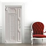 Türtapete Selbstklebend 90x200 cm Türfolie Selbstklebend Europäischer Stil Türaufkleber Türposter Weiß Türsticker Fototapete 3D Effekt für Schlafzimmer Wohnzimmer Küche 8549