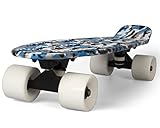 SportPlus Uni Ezy Mini-Cruiser Skateboard, Camouflage Blau, 56