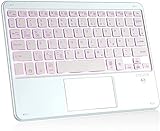 Tastatur Beleuchtete Bluethooth Touchpad, 7 Farben Kabellose Beleuchtete iPad, Android Tablet, Microsoft Surface, Smartphone, Roség