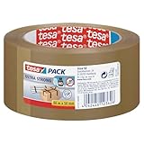 tesapack Ultra Strong - PVC-Klebebänder für festes Verpacken und sicheres Bündeln - Braun - 66 m x 50