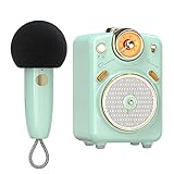 Divoom Fairy-OK Tragbares Karaoke-Mikrofon für Erwachsene/Kinder, Bluetooth-Lautsprecher mit KTV-Handmikrofon, Dynamische Mikrofone für Heimparty-Karaoke-Geräte für iOS/
