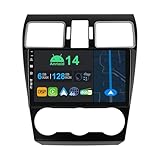 YUNTX 9 Zoll Android 14 Autoradio mit Navi Für Subaru Forester/XV/WRX 2013-2018 | Octa Core | 6GB 128GB | Eingebaut 4G LTE | CarPlay & Android Auto | DSP | DAB | QLED | Dual Band WiF