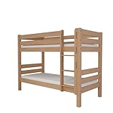 fornera f25 Massivholz Etagenbett für 2 Kinder aus Kernbuche 90x200cm - Doppelstockbett Hochbett mit Lattenrost - Kinderhochbett mit Trepp