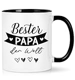 Joymaking Tasse Bester PAPA der Welt, Geschenkidee für Papa zum Geburtstag, Vatertag, Weihnachtsgeschenke für Papa, Vatertag Geschenk Kaffeetasse, 320ml Schw