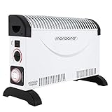MONZANA® Konvektor Elektroheizung 2000 W inkl. 24 Std. Timer 3 Heizstufen Thermostat Elektrischer Heizkörper Mobile Heizung Stromheizung Heizg